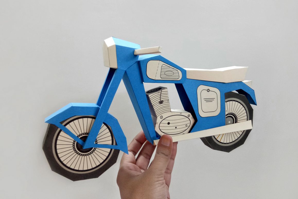 DIY Vintage bike - 3d papercraft example image 1