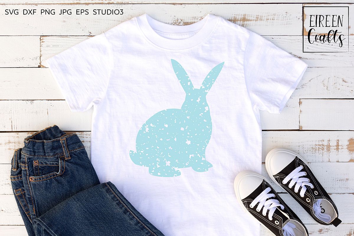 Grunge Bunny SVG - cut file for Cricut & Silhouette example image 1