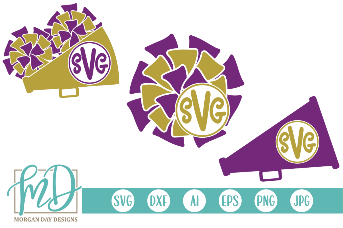 Cheer Monogram SVG, DXF, AI, EPS, PNG, JPEG example image 1