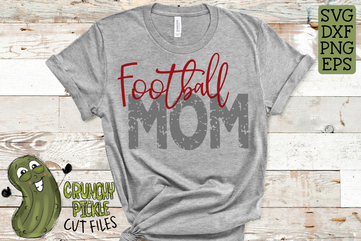 Football Mom & Bonus Team Mom Sports SVG Cut File example image 1