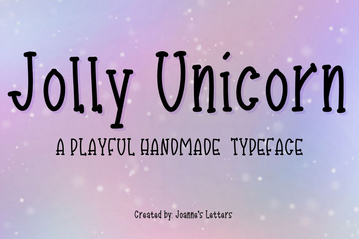 Jolly Unicorn A playful handmade typeface example image 1