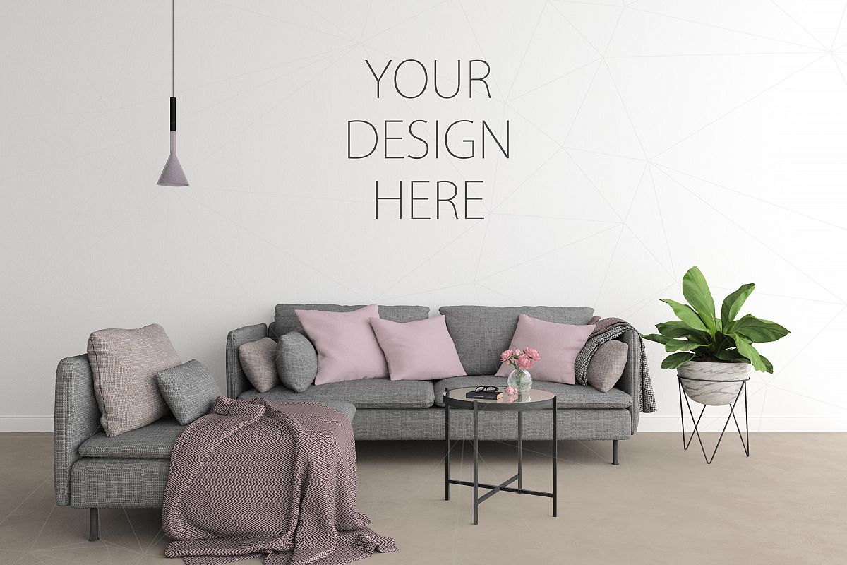 Download Interior mockup - blank wall mock up