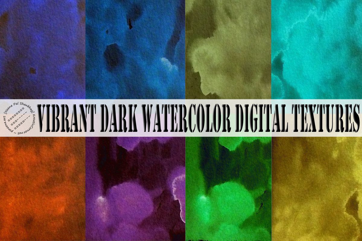 Vibrant Neon Watercolor Digital Paper example image 1