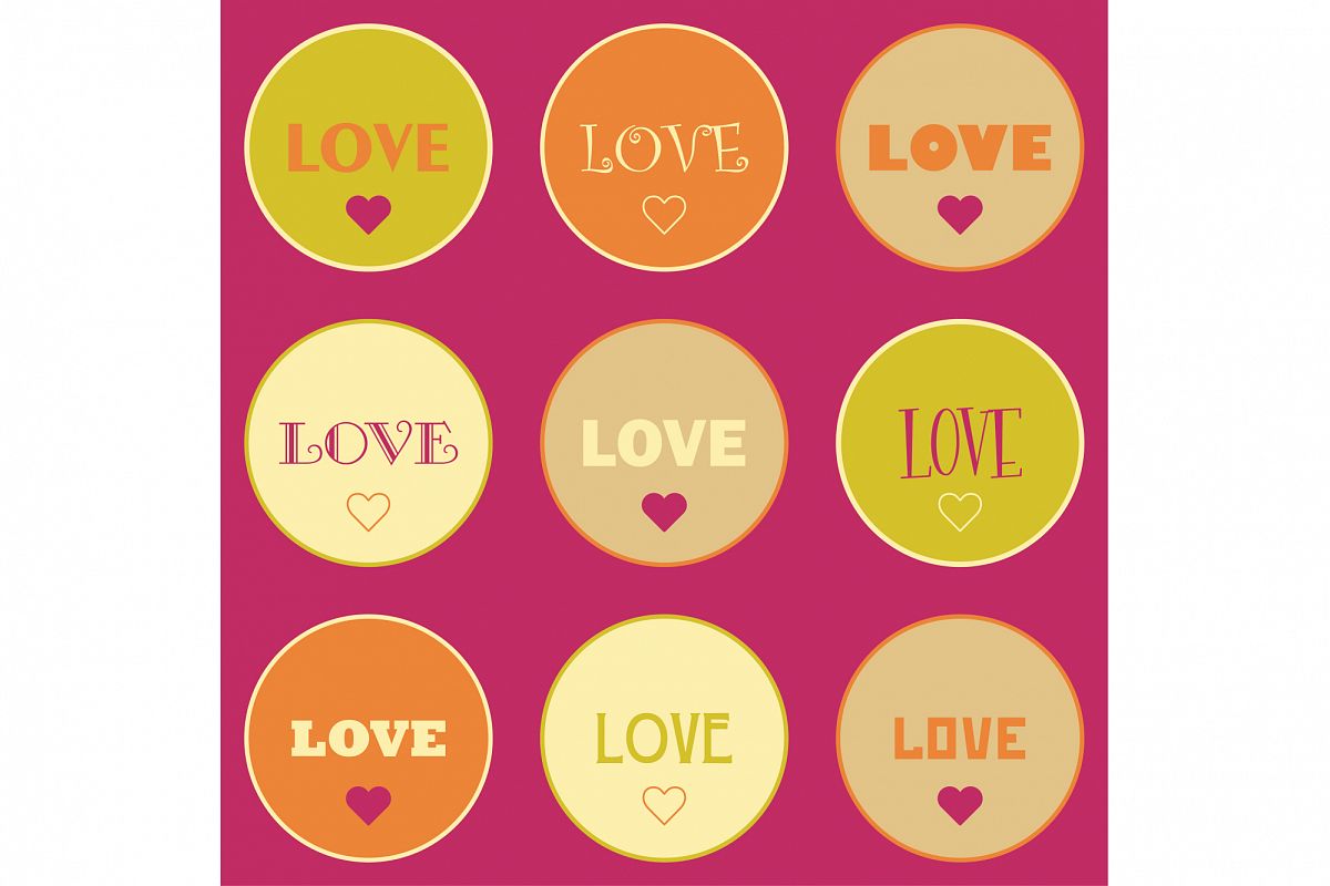 Seamless vector background with decorative hearts. example image 1