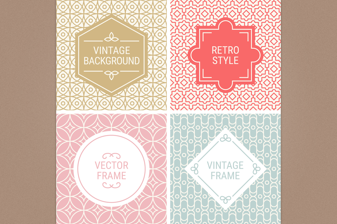 Mono Line Frames and Patterns - Set 13 example image 1