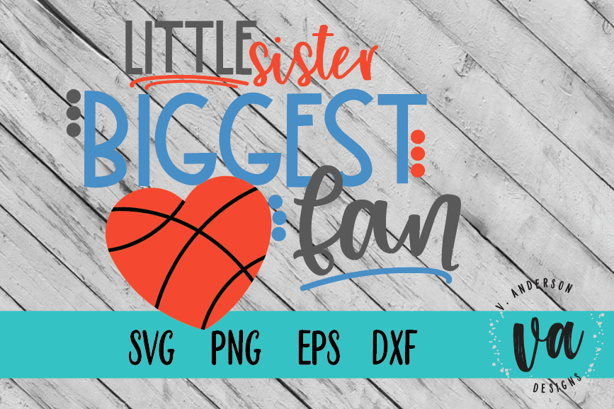 Little Sister Biggest Fan Basketball SVG example image 1