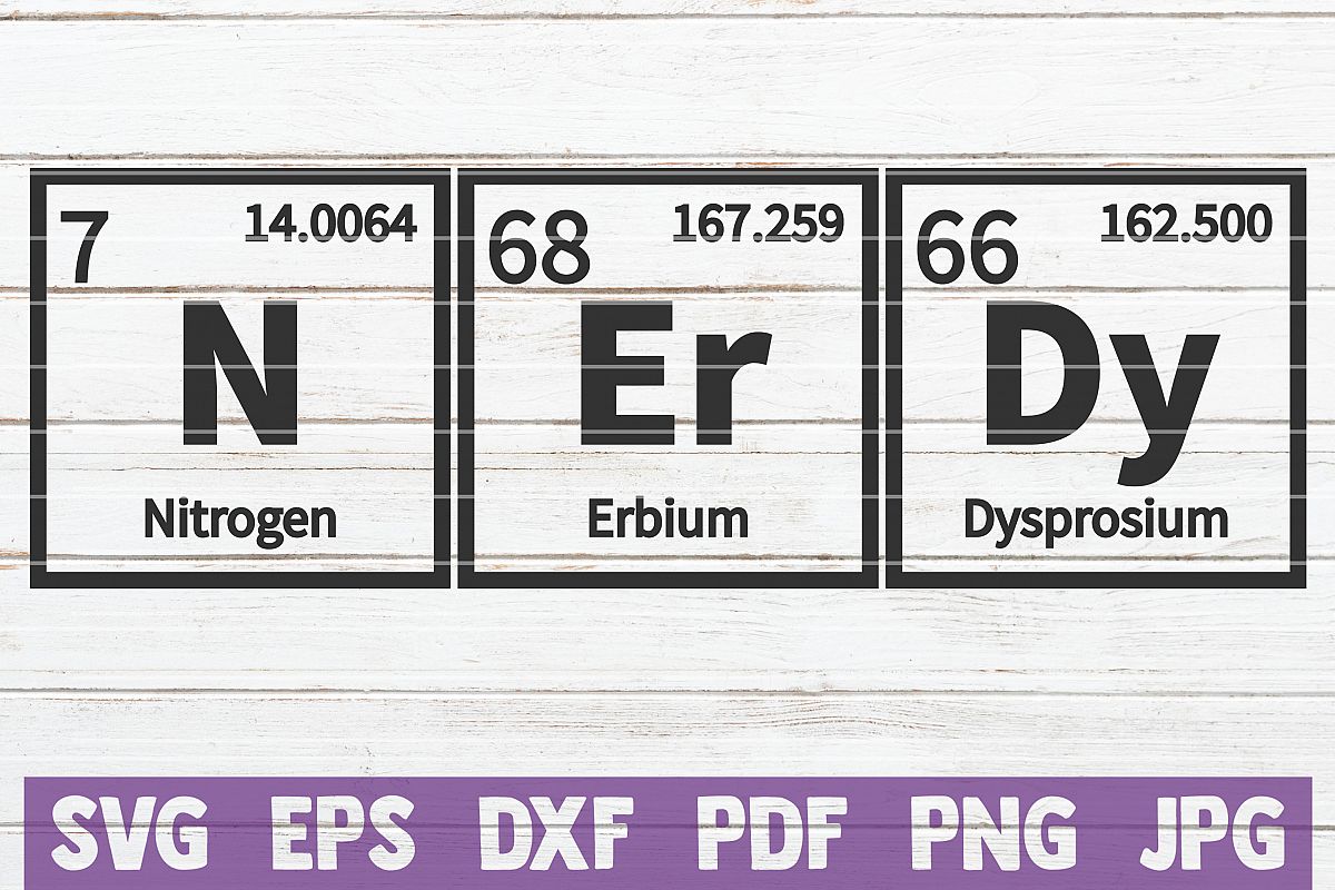 Nerdy Periodic Table SVG Cut File | commercial use example image 1