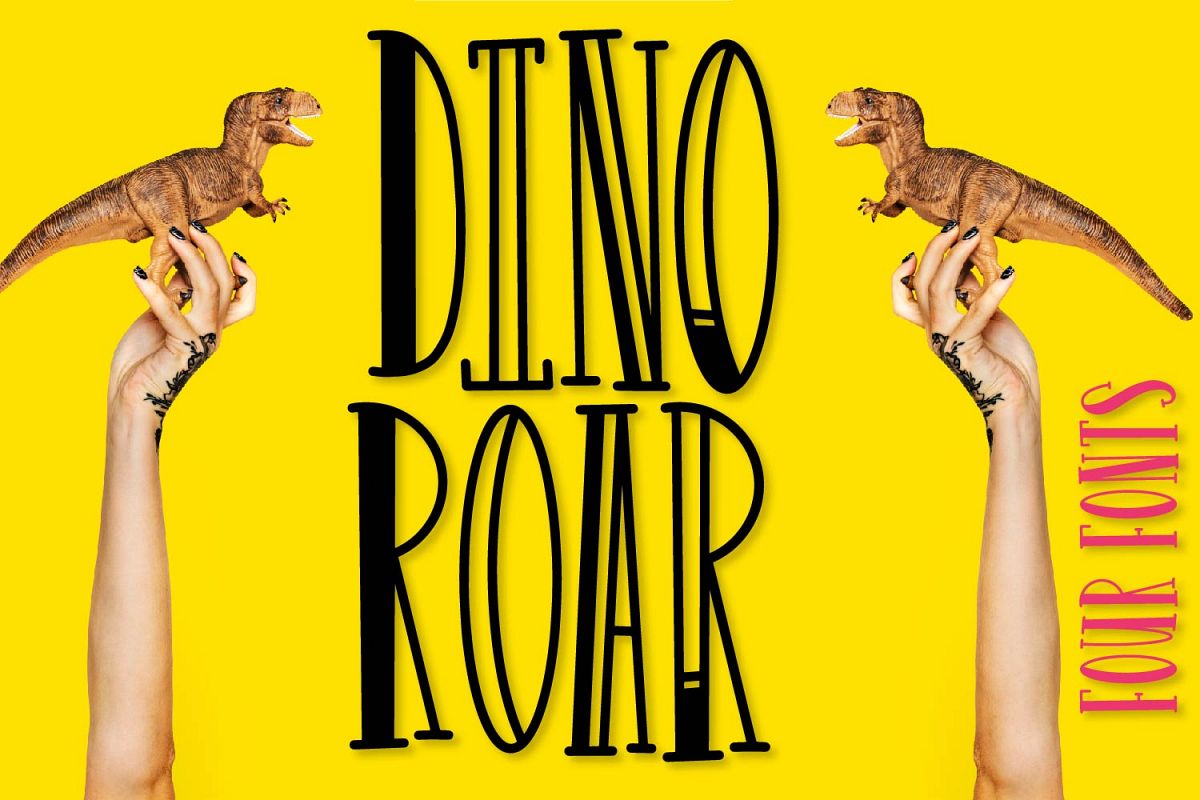 FB - Dinoroar - Four Font Family! example image 1