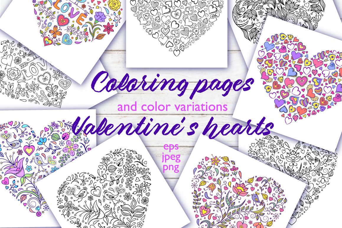 Floral Valentine's hearts example image 1