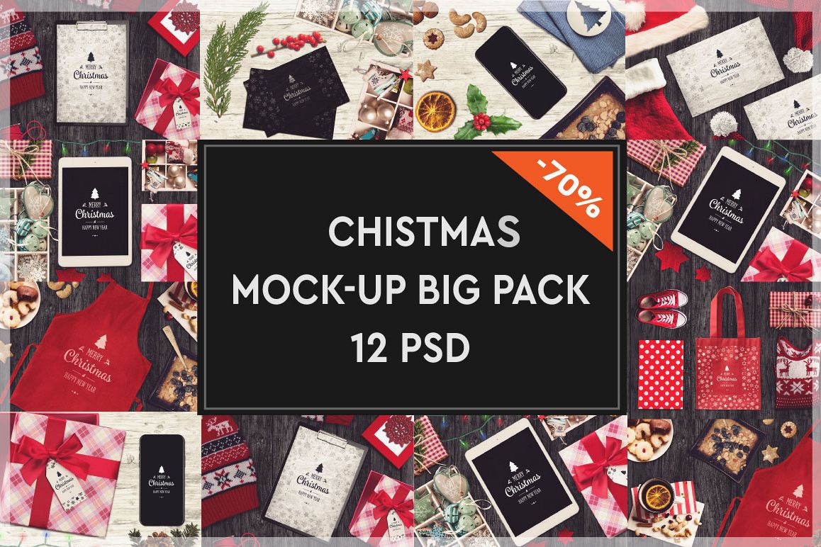 Download Christmas Mock-up Pack #5 (49191) | Mock Ups | Design Bundles