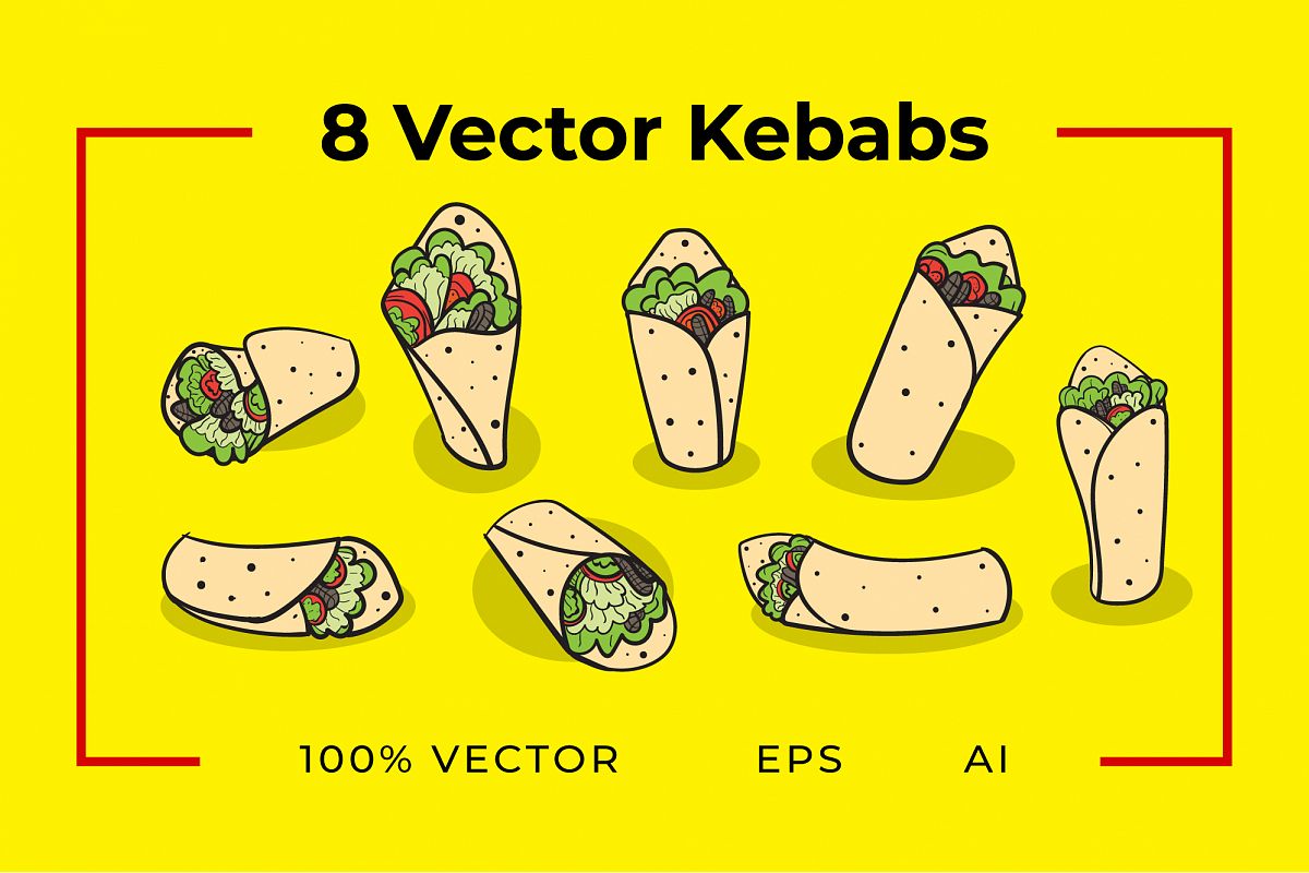 8 Kebab Vectors example image 1