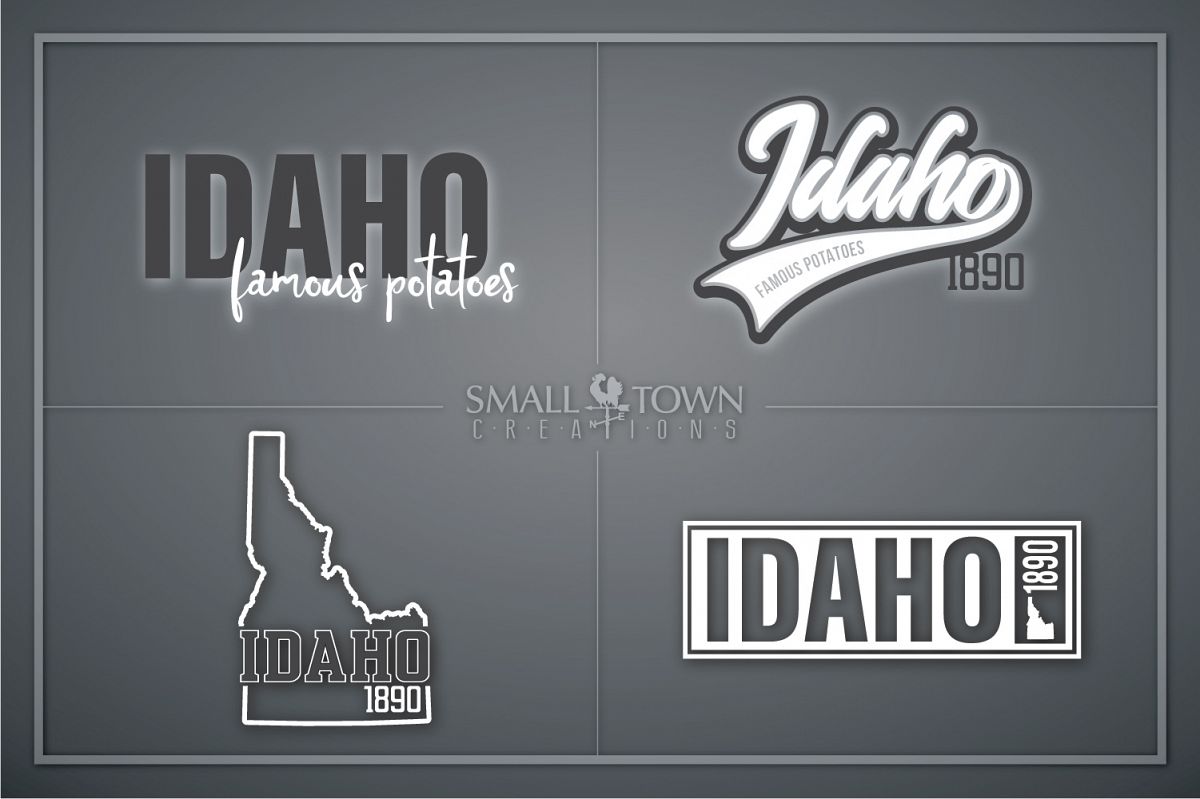 Idaho, Famous Potatoes- slogan, Logo, PRINT, CUT & DESIGN example image 1