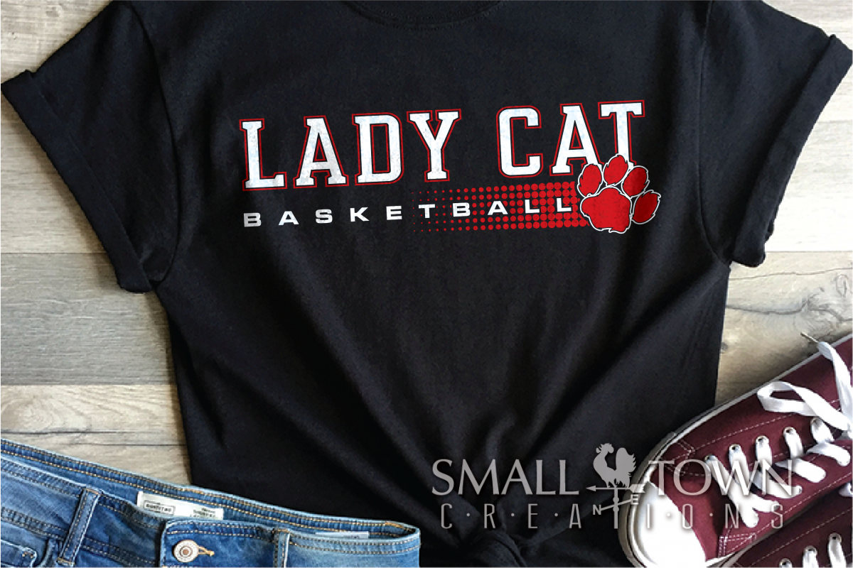 Lady cat, Basketball, Team, Sport, Design, PRINT, CUT, DESIG example image 1