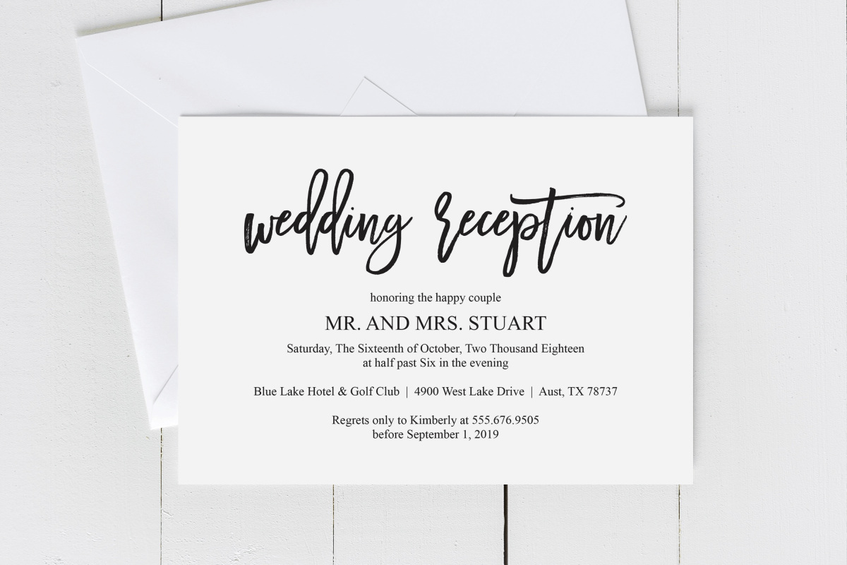 Wedding Reception Invitation Card PDF Editable Template