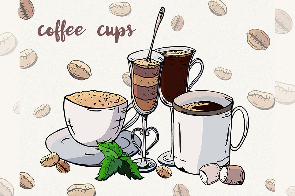 Coffee clipart Coffee cup Sweets clipart Vector coffee example image 1