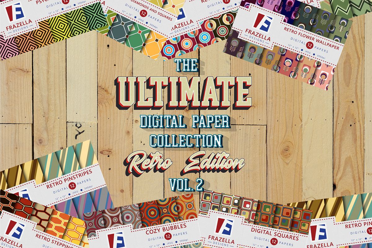 The ULTIMATE Digital Paper Collection Retro Edition Vol. 2. example image 1