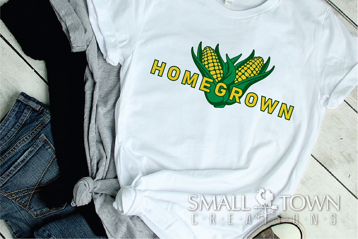 Homegrown, Corn Cob logo, Farm fresh, PRINT, CUT & DESIGN example image 1