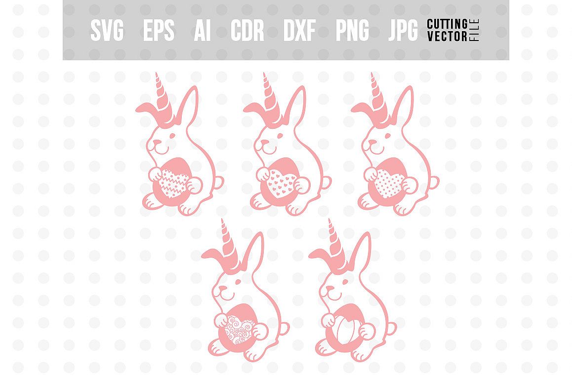 Bunny Unicorn with Egg - Easter Bundle example image 1