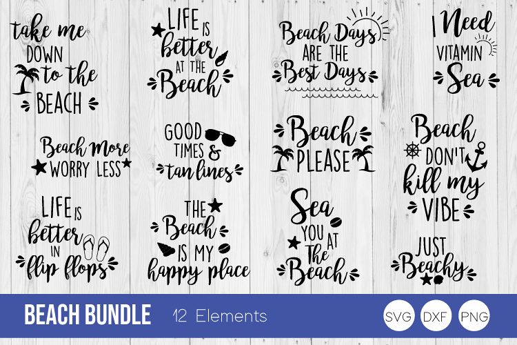 Beach Bundle SVG Cut Files example image 1