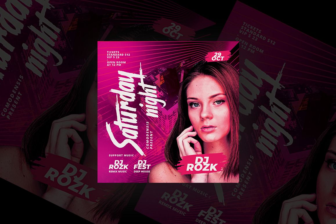 Saturday Night Party Flyer example image 1