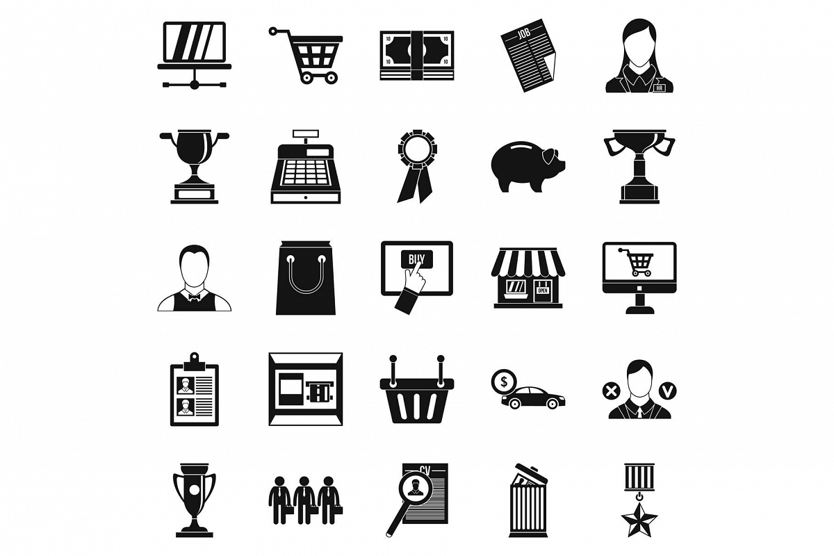 Monetary expenses icons set, simple style example image 1