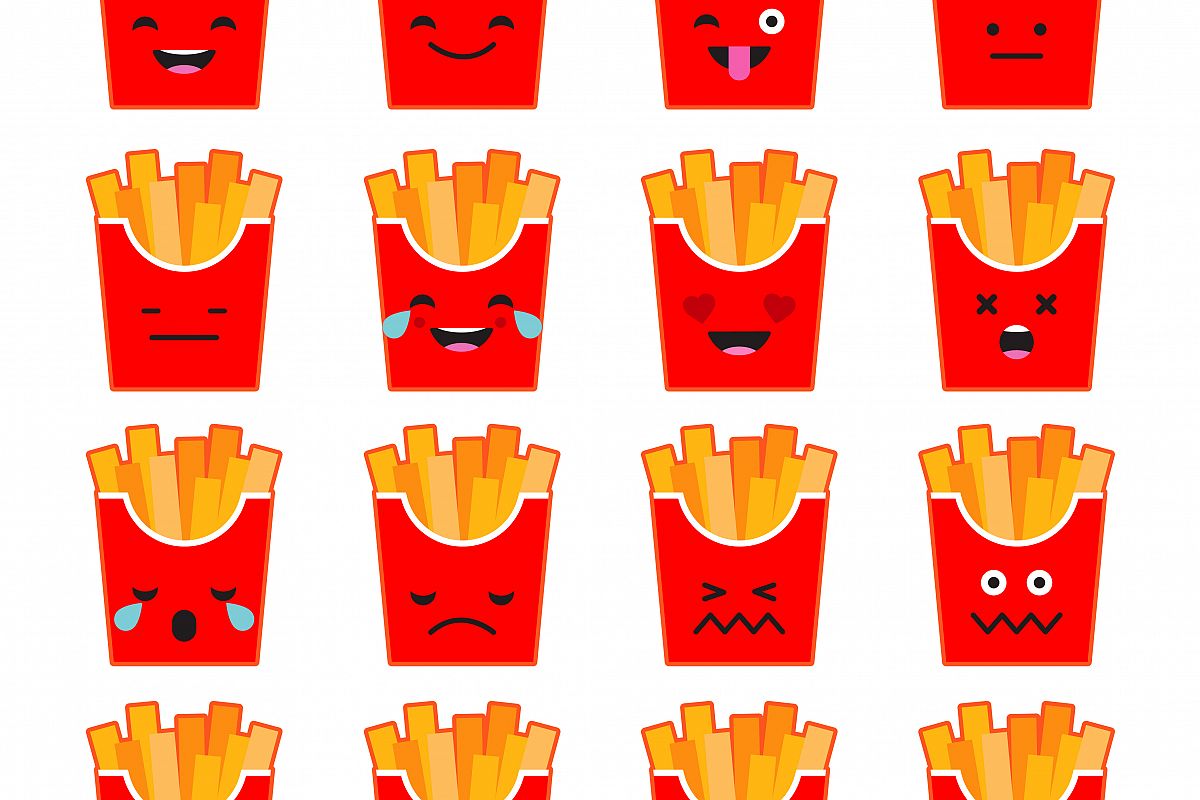 Set Emotions French Fries. example image 1