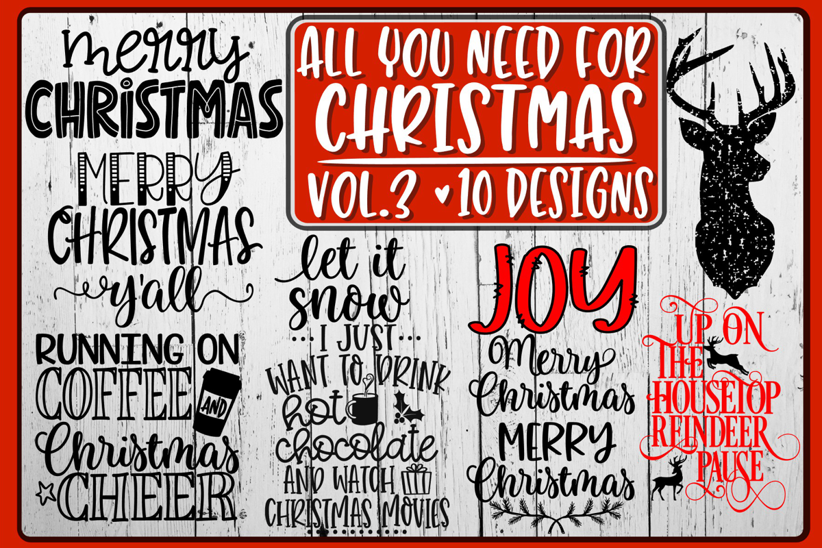 All You Need For Christmas Bundle - Vol 3 - 10 Designs example image 1
