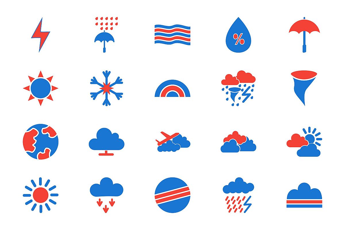 Set Of Weather And Season Icons example image 1