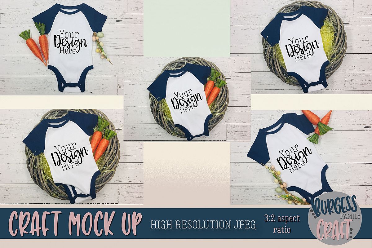 Easter Baby bodysuit Craft mock ups |High Resolution JPEG example image 1