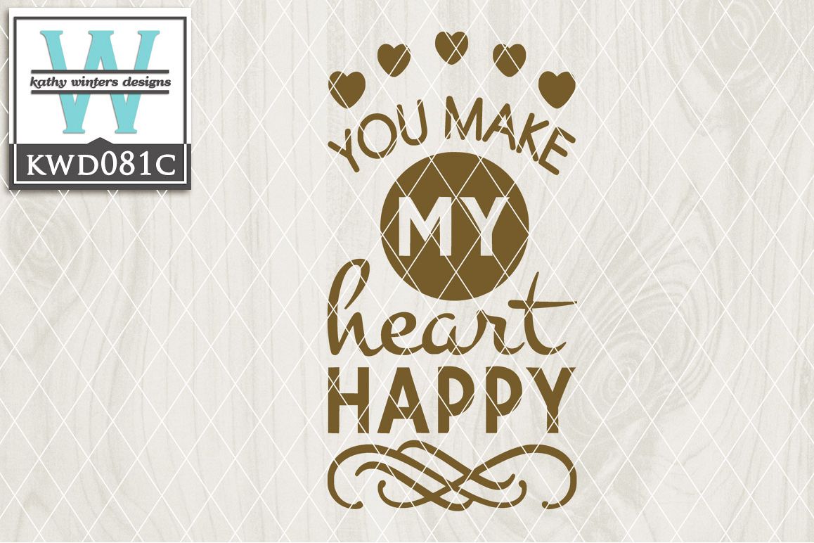 Happiness Cutting File KWD081C example image 1