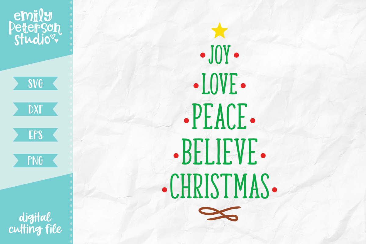 Christmas Tree Word Art SVG DXF EPS PNG example image 1