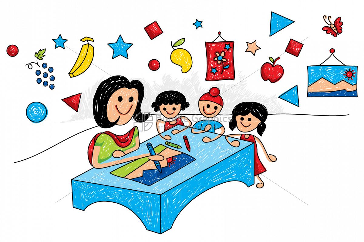 Kid Art Class Colorful Graphical Illustration example image 1