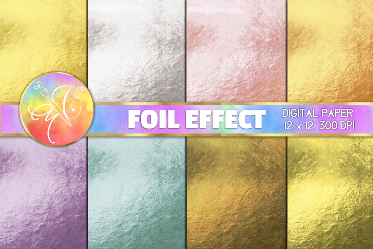 Foil Effect Digital Paper, Digital Background example image 1