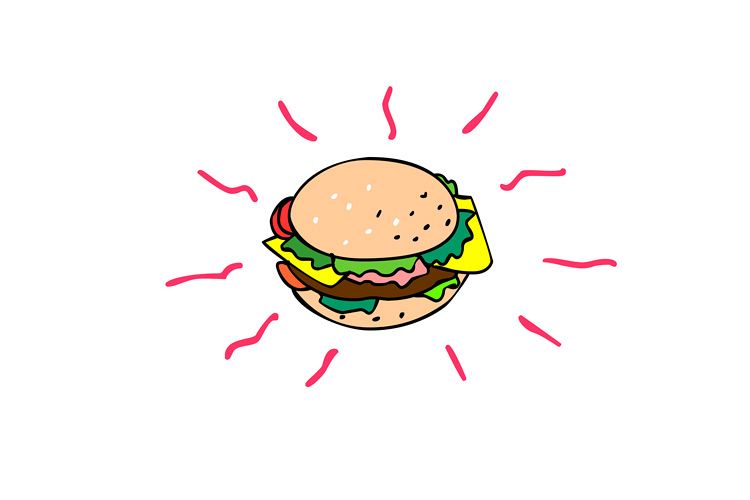 Cheeseburger Cartoon Drawing example image 1