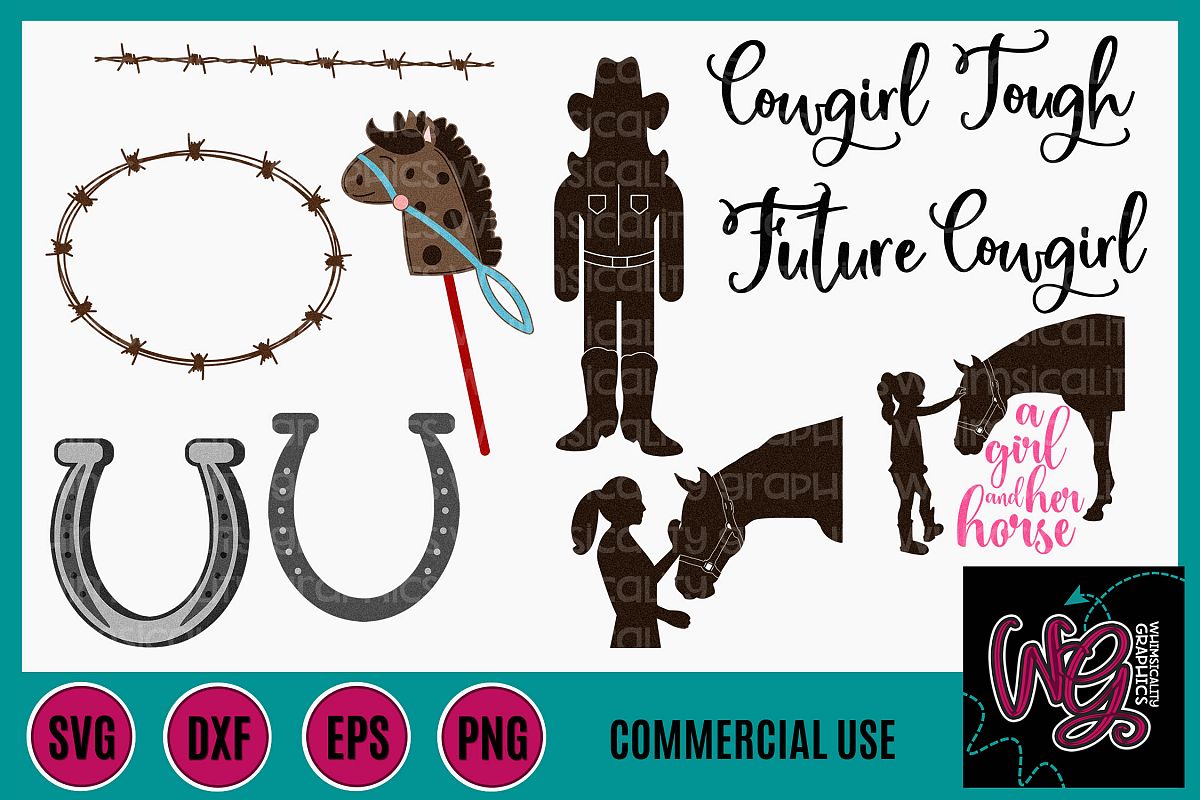 Cowgirl Bundle SVG DXF PNG EPS Comm example image 1