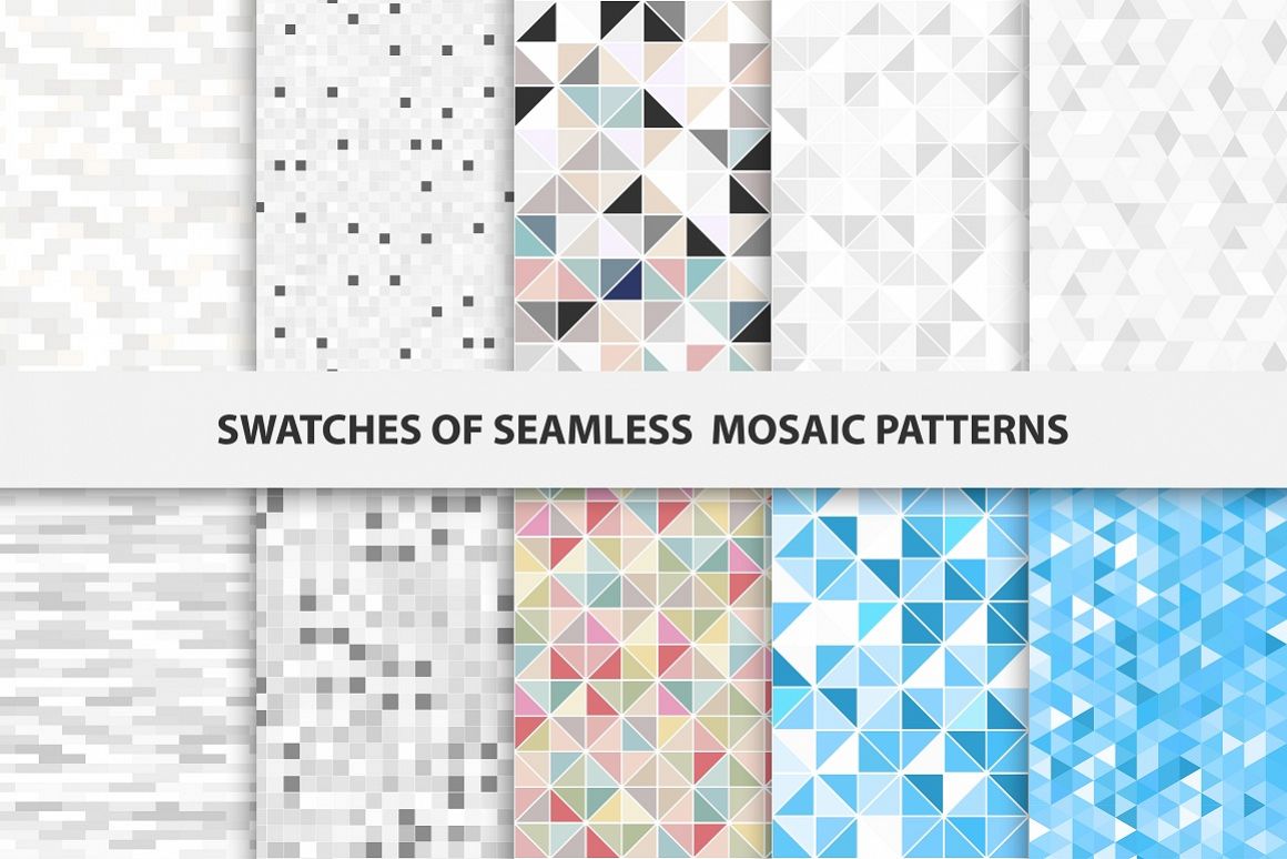 Swatches of mosaic seamless patterns example image 1