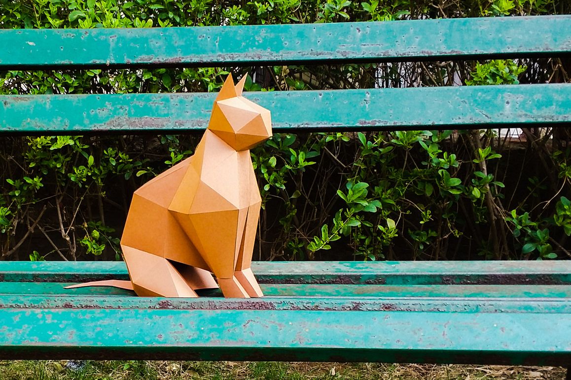 DIY Paper cat - 3d papercraft example image 1