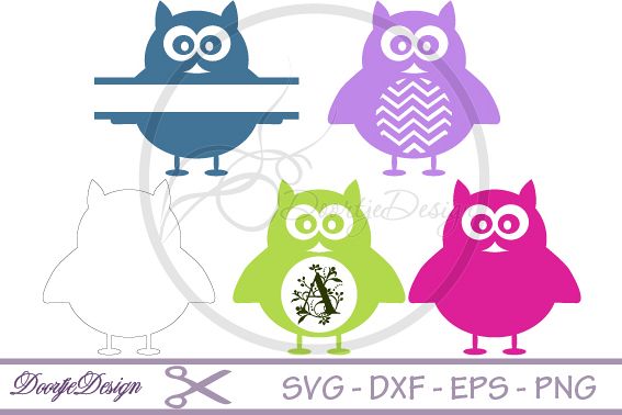 SVG Monogram Owl example image 1