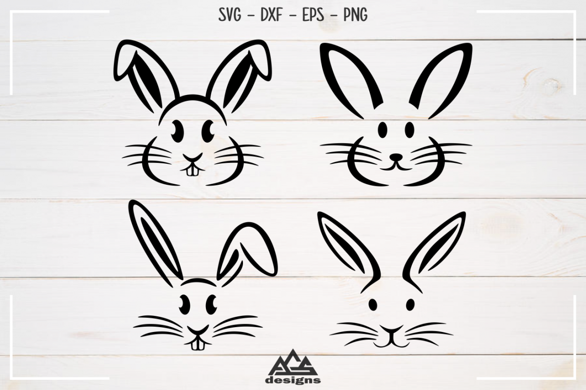 Rabbit Easter Bunny Svg Design example image 1