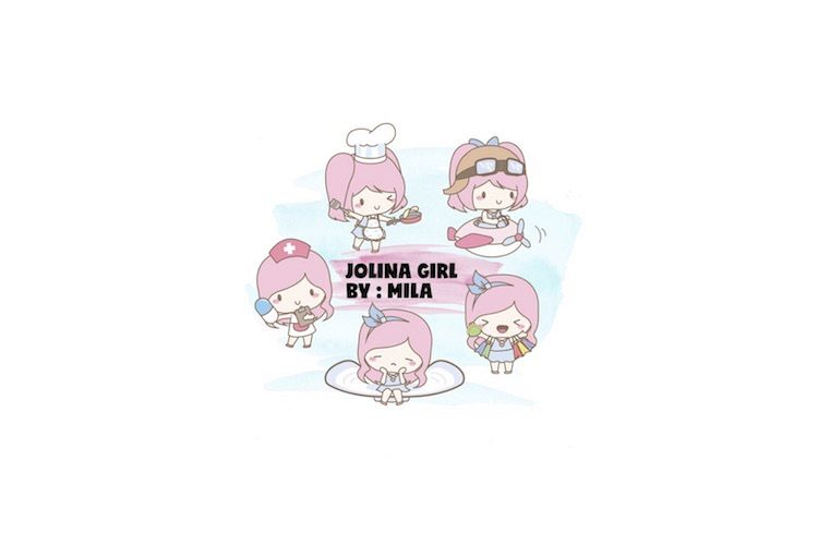 KAWAII GIRL JOLINA CLIPART BUNDLE PNG example image 1