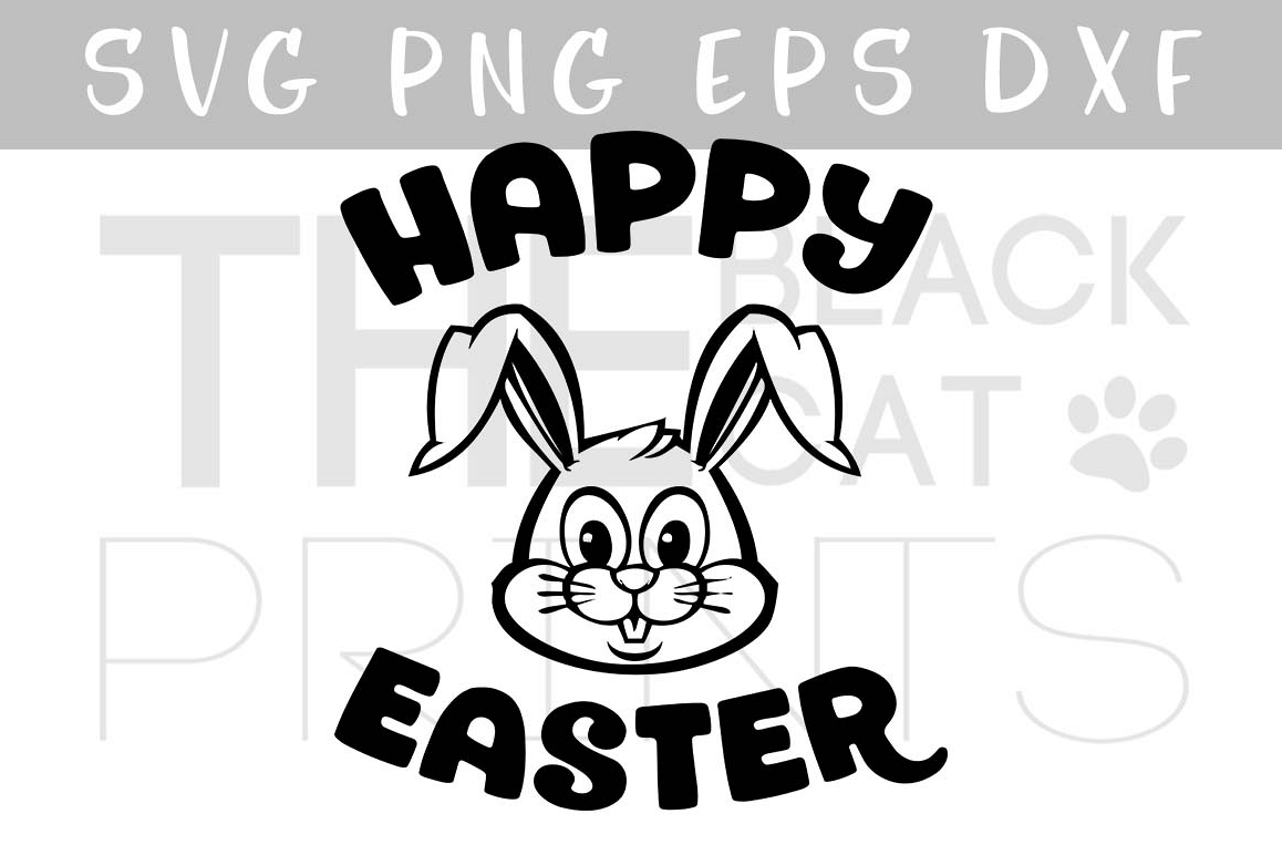 Happy Easter bunny SVG DXF EPS PNG example image 1