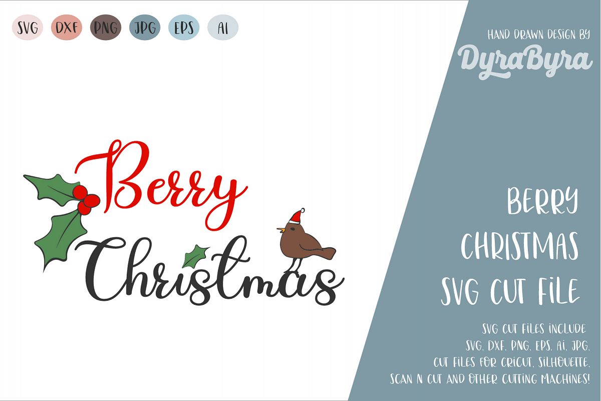 Berry Christmas SVG / Merry Christmas SVG / Holly Berry SVG example image 1