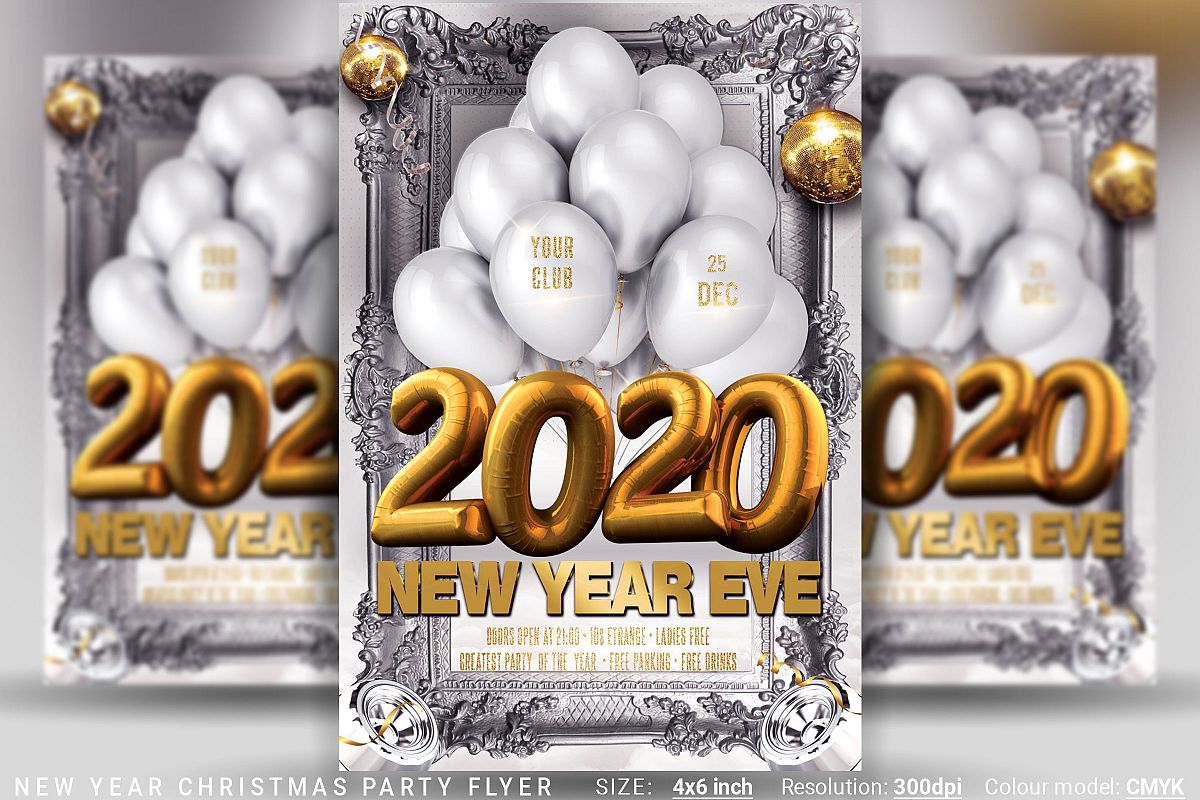 New Year Christmas Party Flyer example image 1