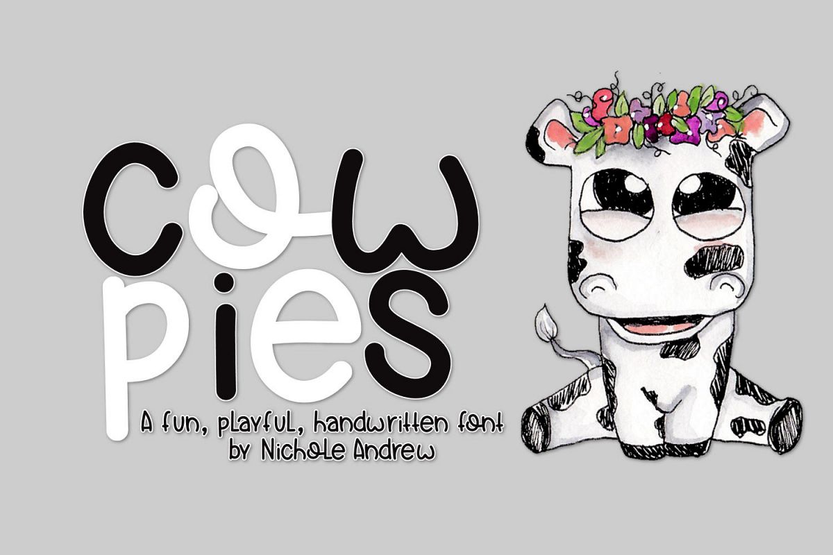 Cow Pies, A Handwritten Font example image 1