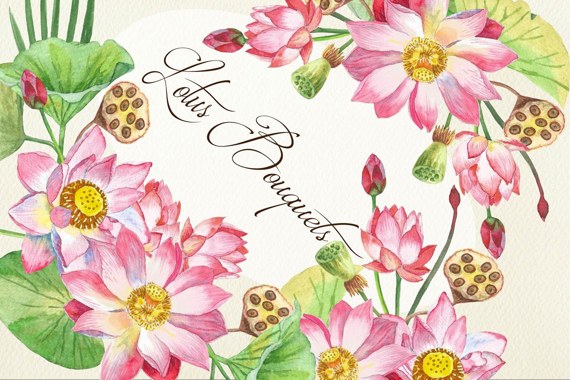 Lotus Flowers. Bouquets and Wreaths example image 1