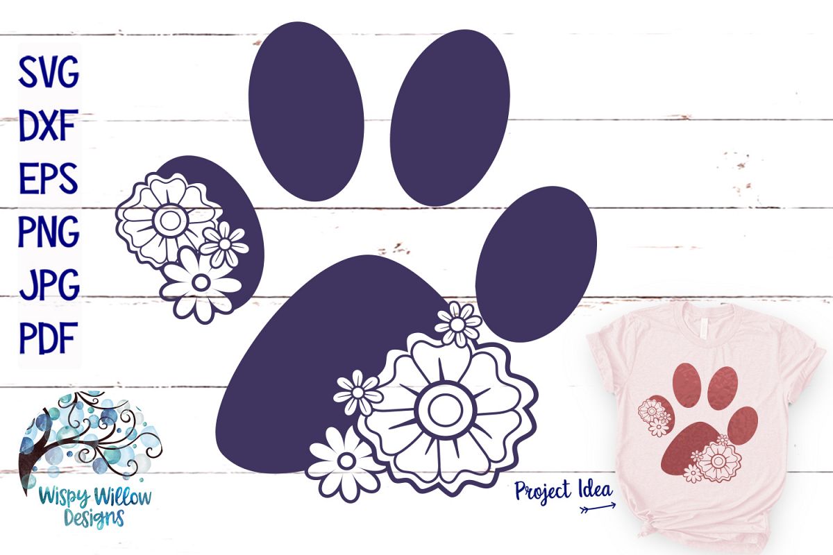 Download Floral Paw Print | Animal SVG Cut File (278514) | SVGs ...