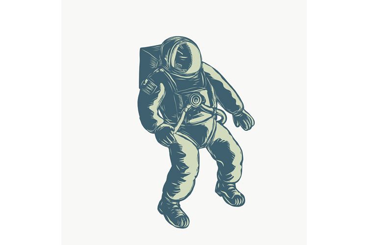 Astronaut Floating in Space Scratchboard example image 1