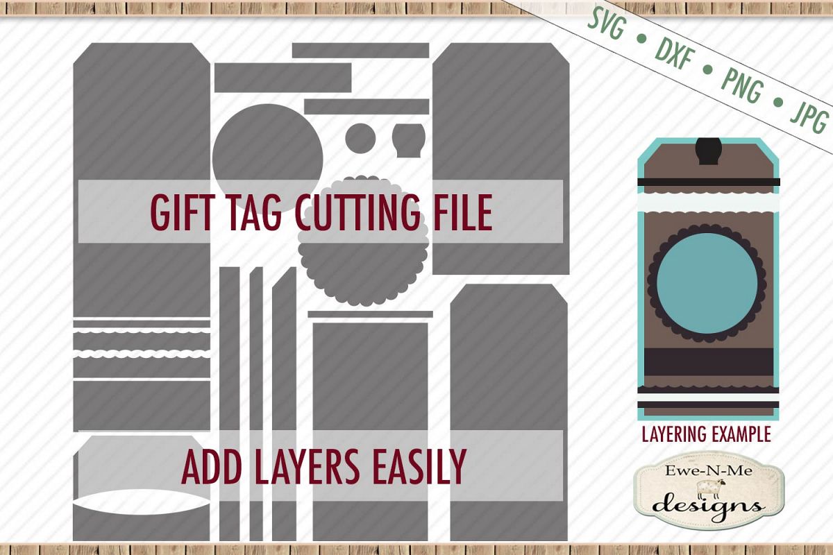 Download Gift Tag Cut File - Layered Gift Tags - Tag Shape - SVG DXF