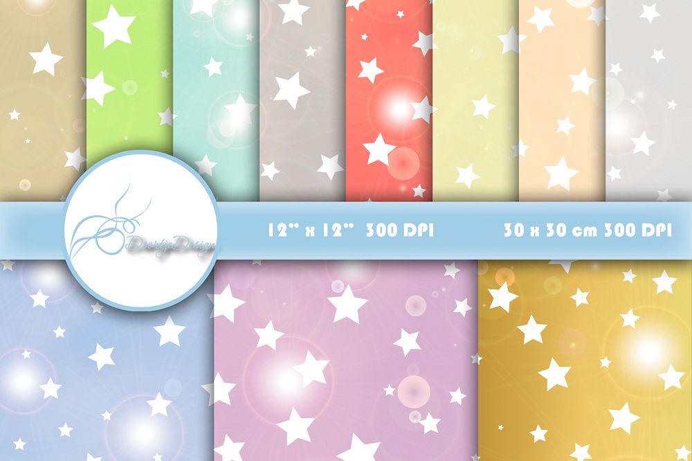 Stars Scrapbook Paper example image 1