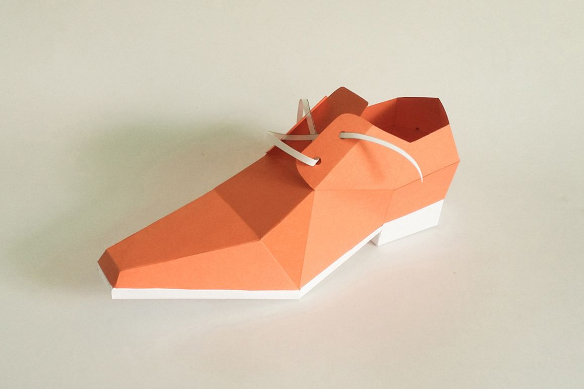 DIY Square toe shoe - 3d papercraft example image 1